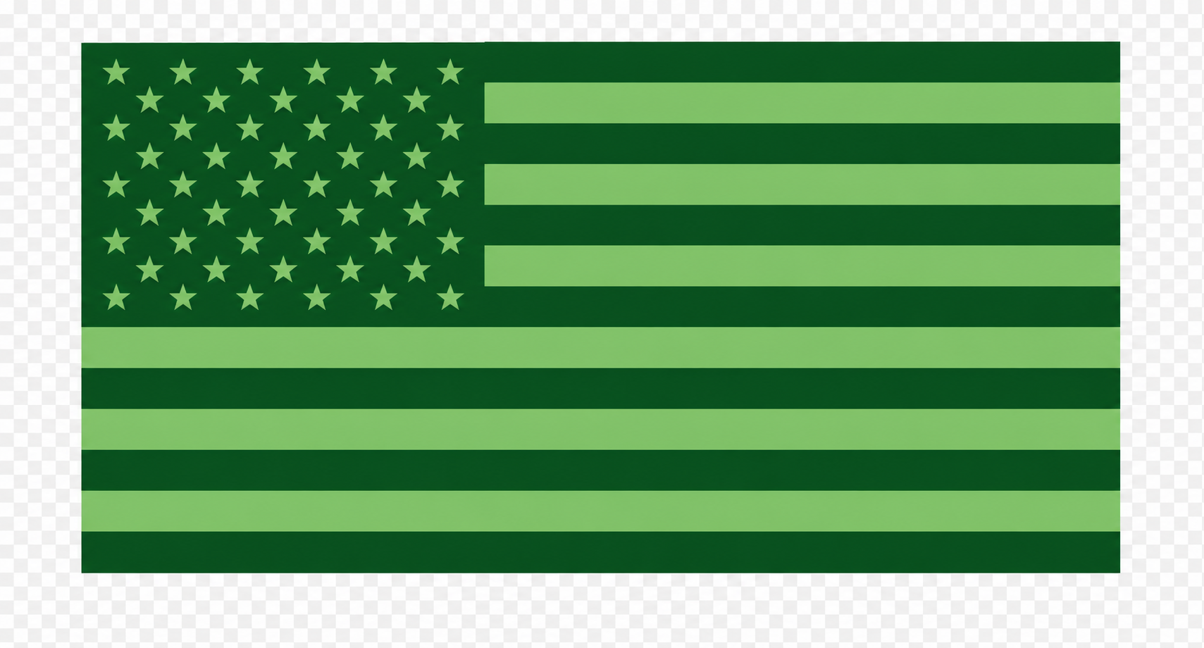USA Flag in Green